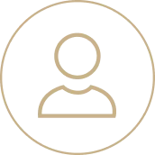 Generic gray user profile icon inside a circular border on a black background.